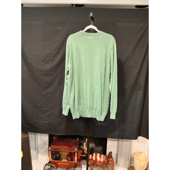 LLBean Mens XXL Tall Cashmere Blend Green Crew Neck Long Sleeve Sweater - Picture 6 of 8